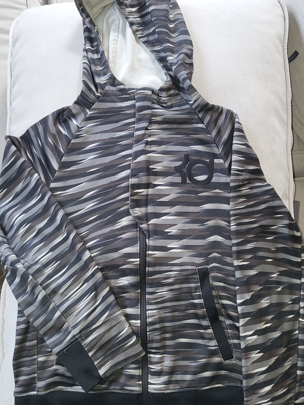Nike Black and Gray Camo KD Full-Zip Hoodie